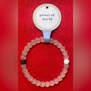 Bracelet Power of World Size XL 2.75” Wide NEW Clear/Black/White